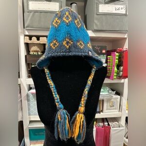 Kids Blue and Yellow Knit Hat